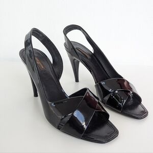 🩶LOUIS VUITTON LEATHER PATENT WOMEN'S HEEL SANDALS